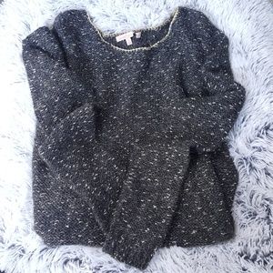 Gibson Latimer Charcoal & Gold Flecked Sweater